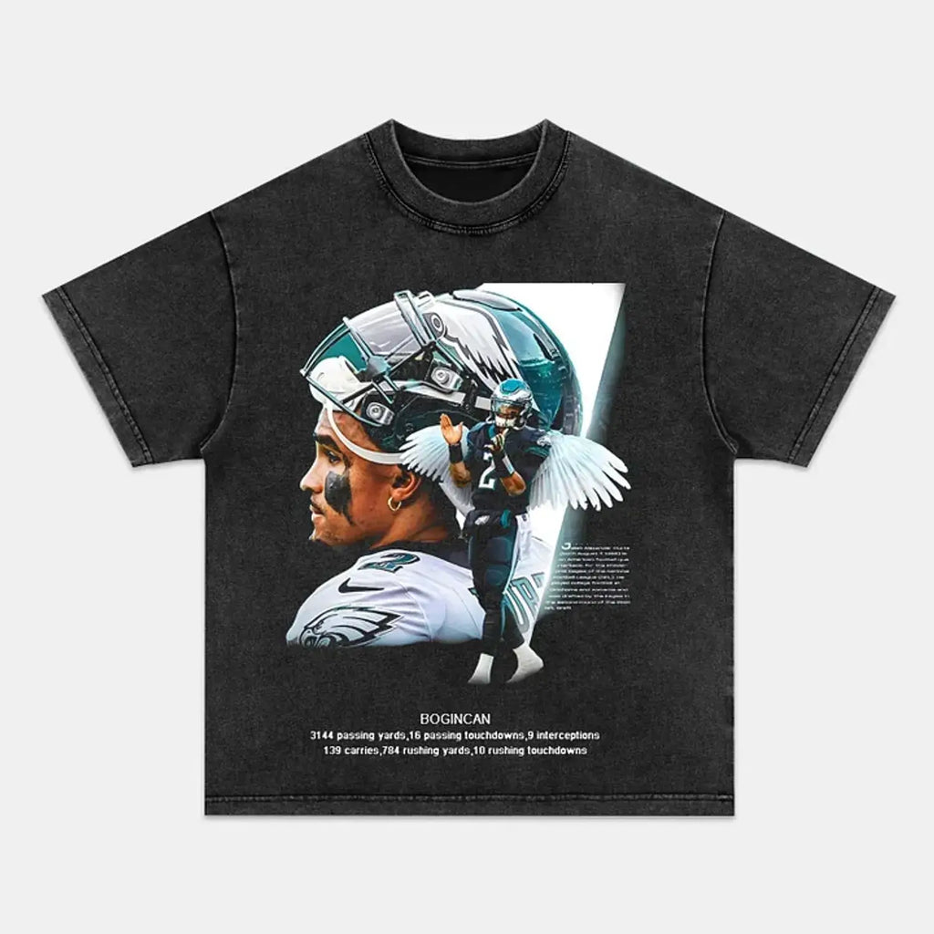 AQCHIC Jalen Hurts Unisex Graphic Heavyweight Cotton Shirt