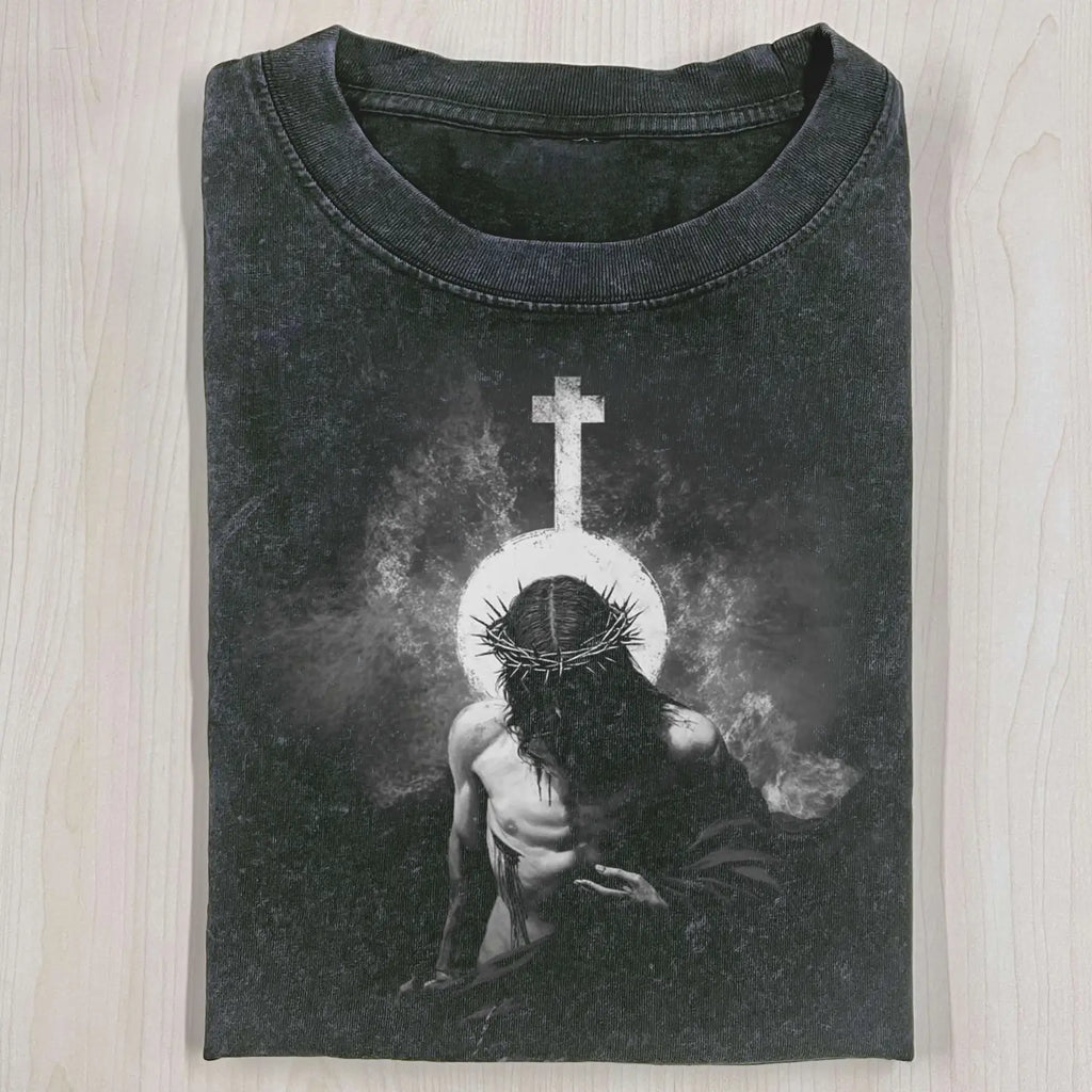 AQCHIC JESUS 2.0 Unisex Graphic Heavyweight Cotton Shirt