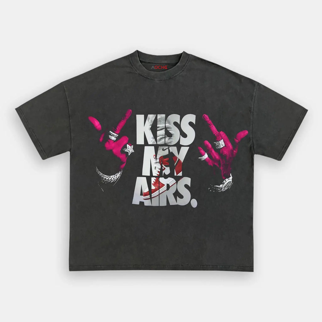 AQCHIC Kiss My Airs Unisex Graphic Heavyweight Cotton Shirt