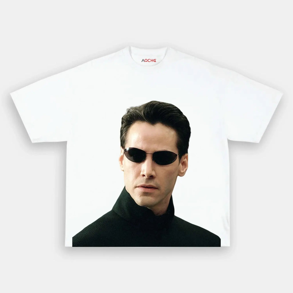 AQCHIC KEANU REEVES Unisex Graphic Heavyweight Cotton Shirt