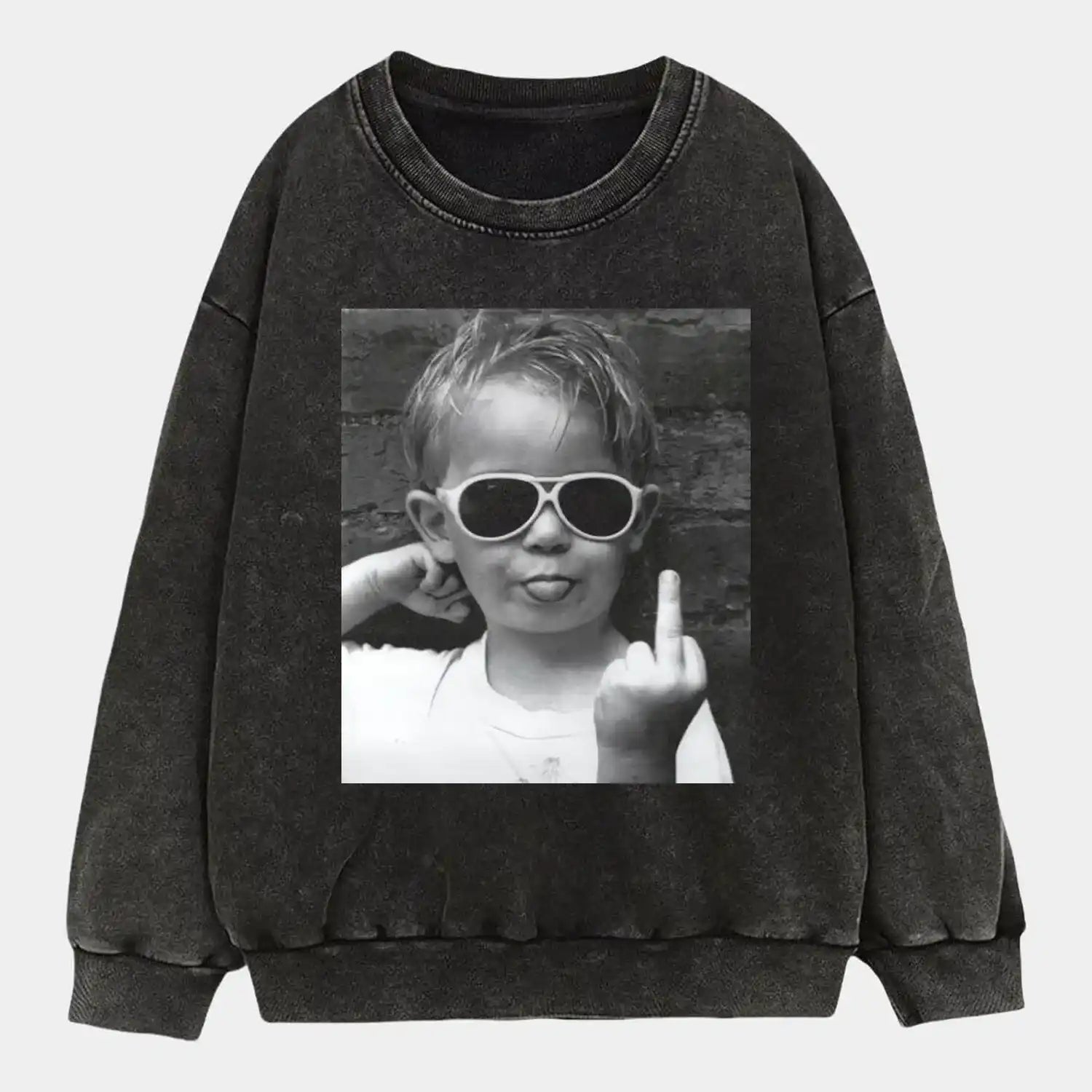 AQCHIC Kids Vintage Wear Unisex Graphic Heavyweight Cotton Shirt