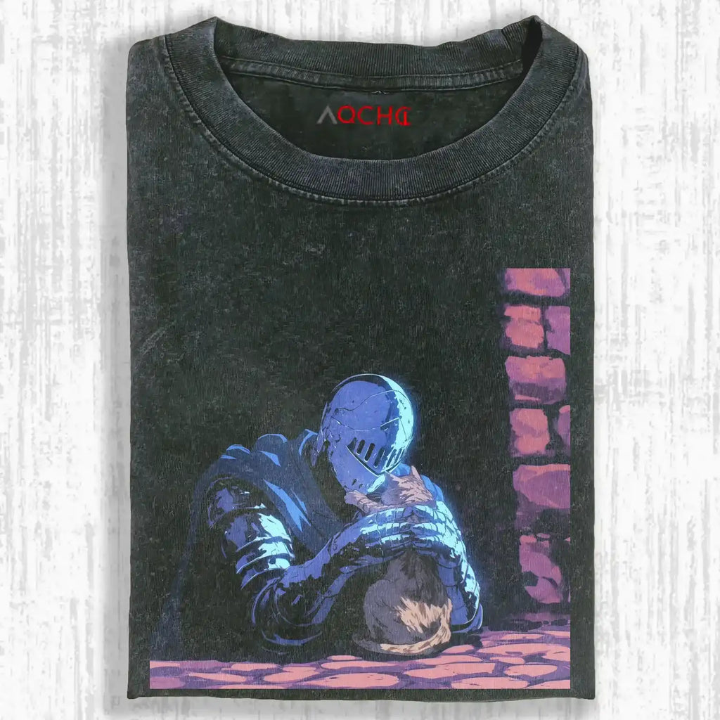 AQCHIC KNIGHT AND CAT 3.0 Unisex Graphic Heavyweight Cotton Shirt
