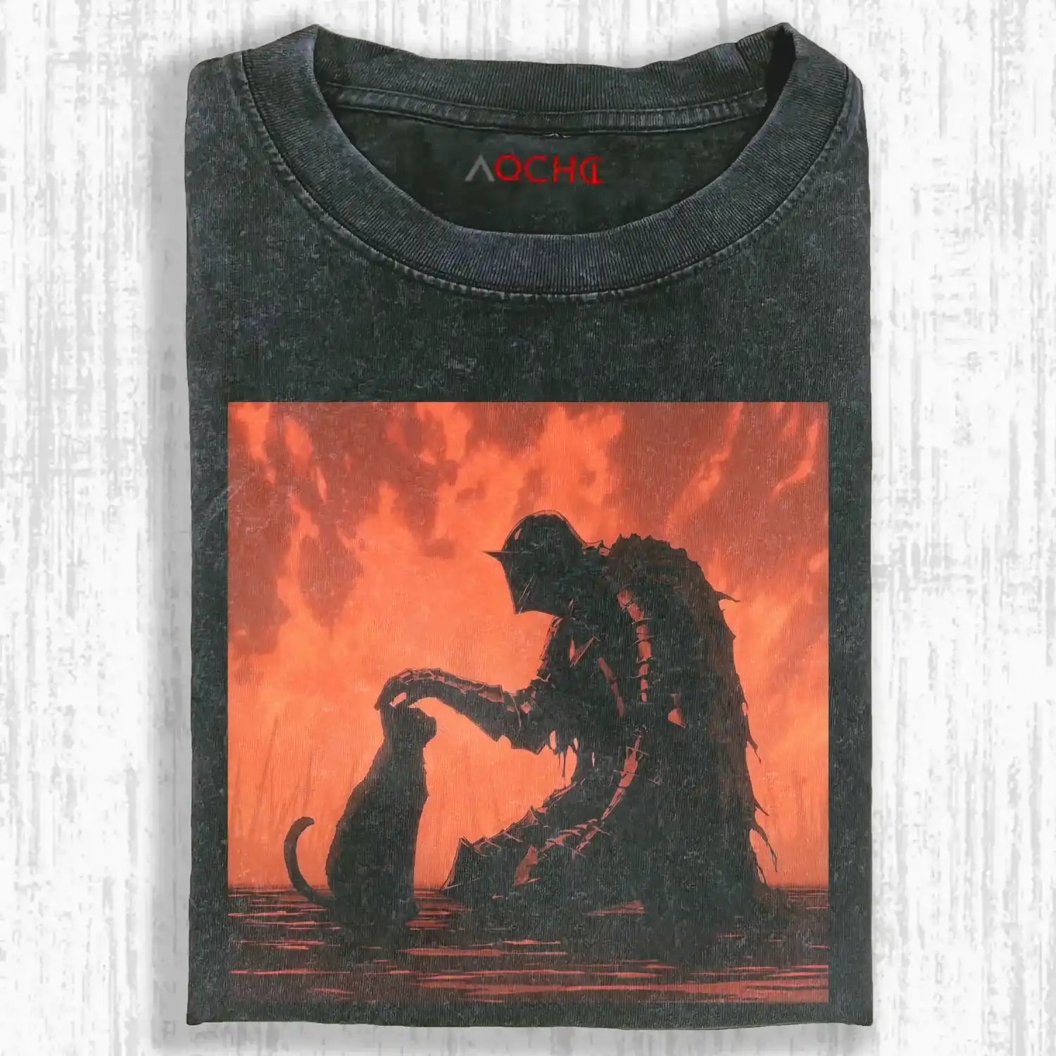 AQCHIC KNIGHT AND CAT 4.0 Unisex Graphic Heavyweight Cotton Shirt
