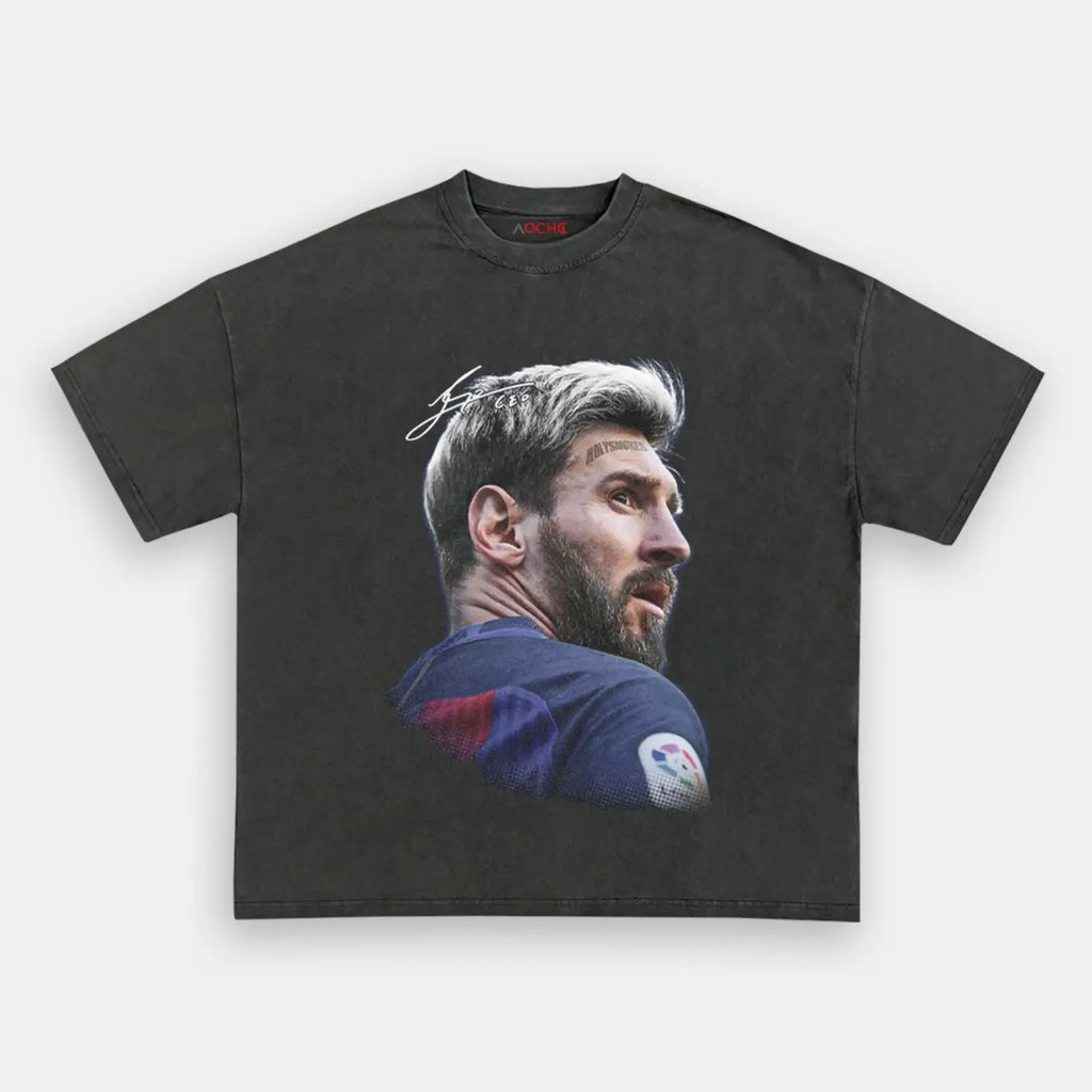 AQCHIC Lionel Messi Big Face Unisex Graphic Heavyweight Cotton Shirt