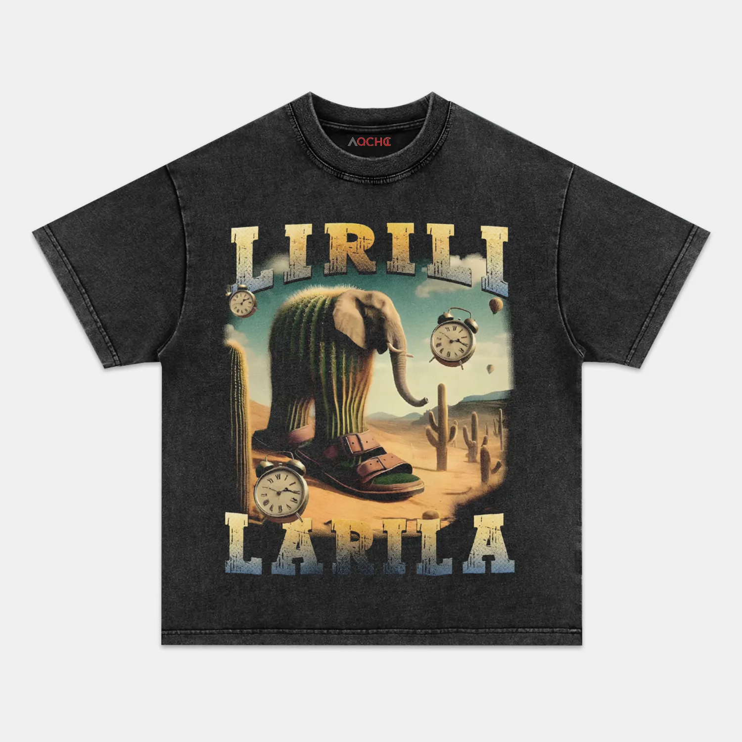 AQCHIC Lirili Larila Funny Unisex Graphic Heavyweight Cotton Shirt