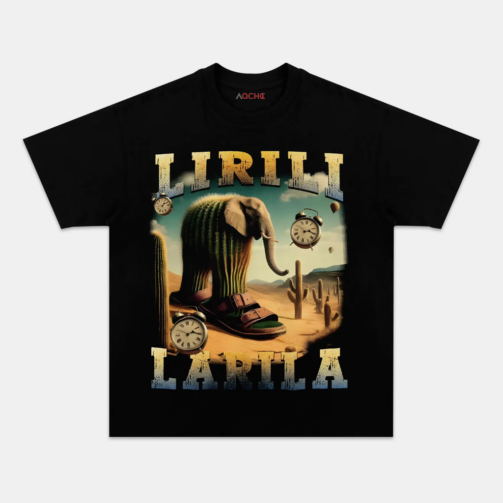 AQCHIC Lirili Larila Funny Unisex Graphic Heavyweight Cotton Shirt
