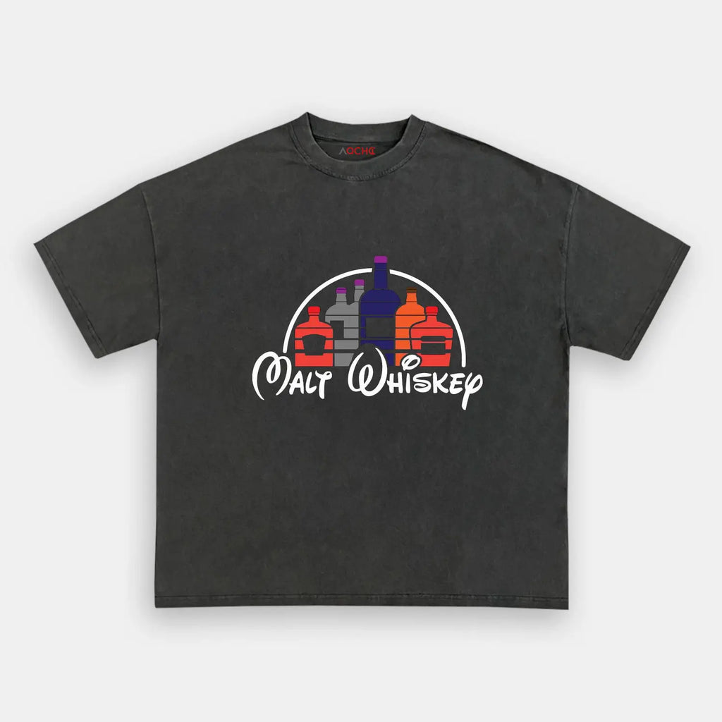 AQCHIC Malt Whiiskep Unisex Graphic Heavyweight Cotton Shirt