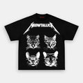 AQCHIC METAPHIZICA FOUR CAT HEAD Unisex Graphic Heavyweight Cotton Shirt