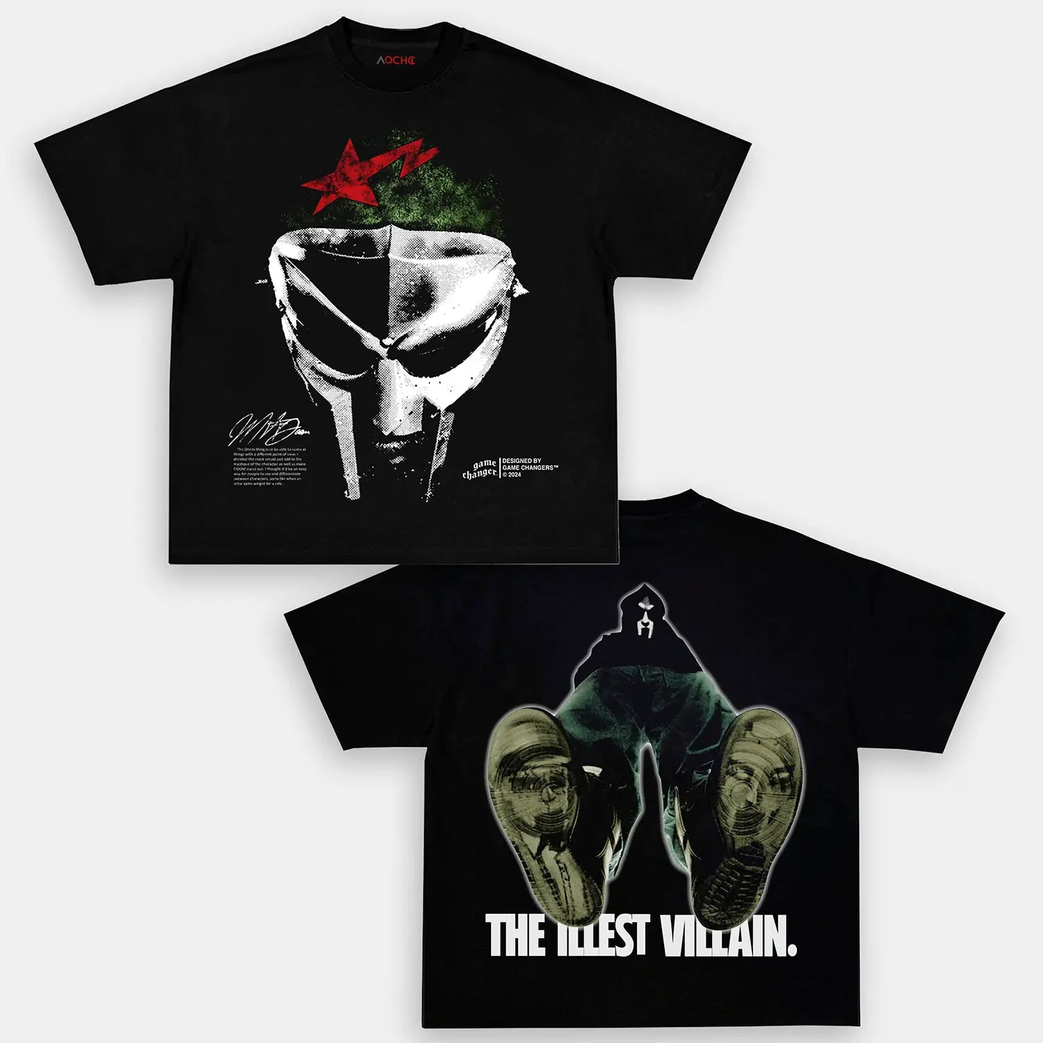 AQCHIC MF DOOM V3 Unisex Graphic Heavyweight Cotton Shirt