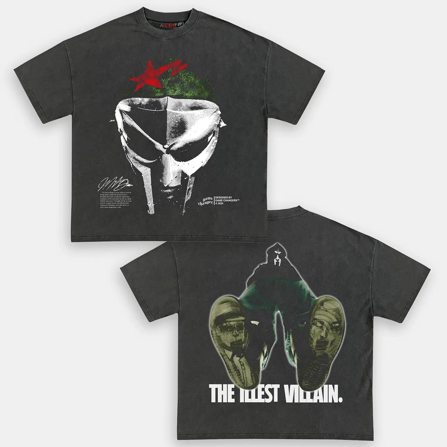 AQCHIC MF DOOM V3 Unisex Graphic Heavyweight Cotton Shirt