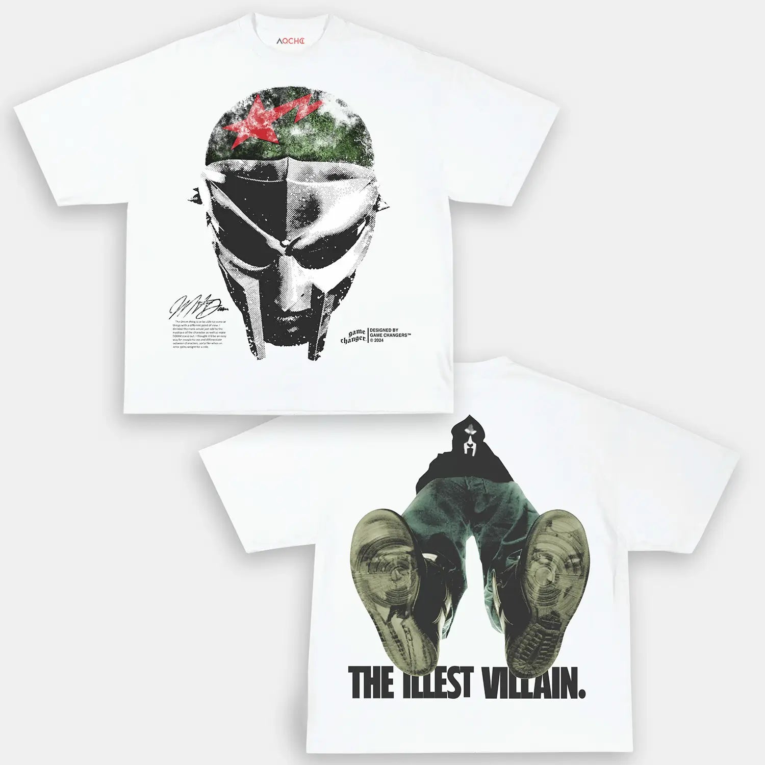 AQCHIC MF DOOM V3 Unisex Graphic Heavyweight Cotton Shirt