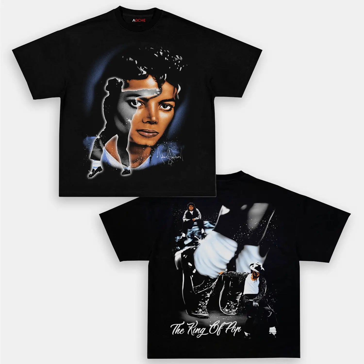 AQCHIC MJ KING OF POP Unisex Graphic Heavyweight Cotton Shirt