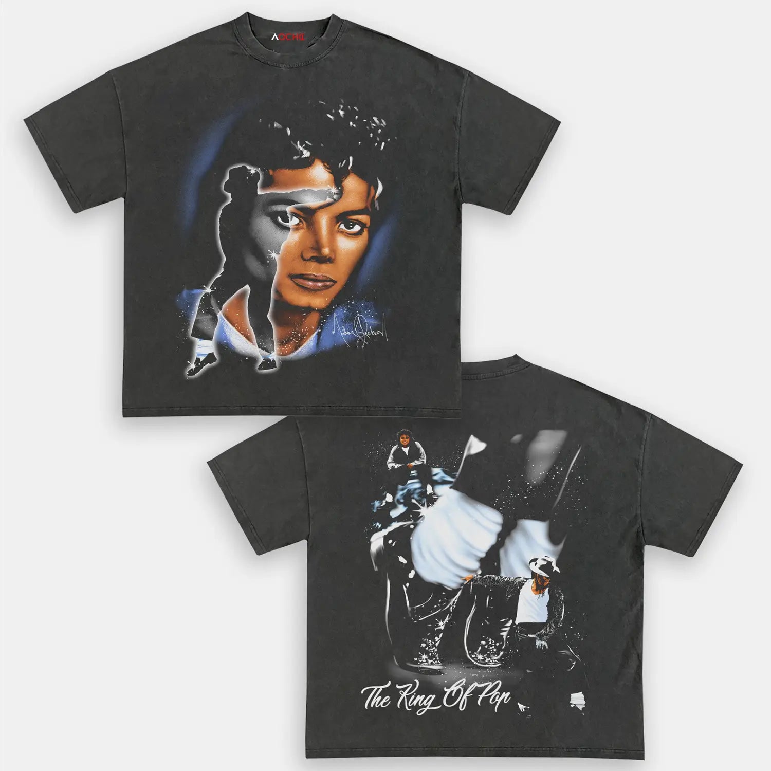 AQCHIC MJ KING OF POP Unisex Graphic Heavyweight Cotton Shirt