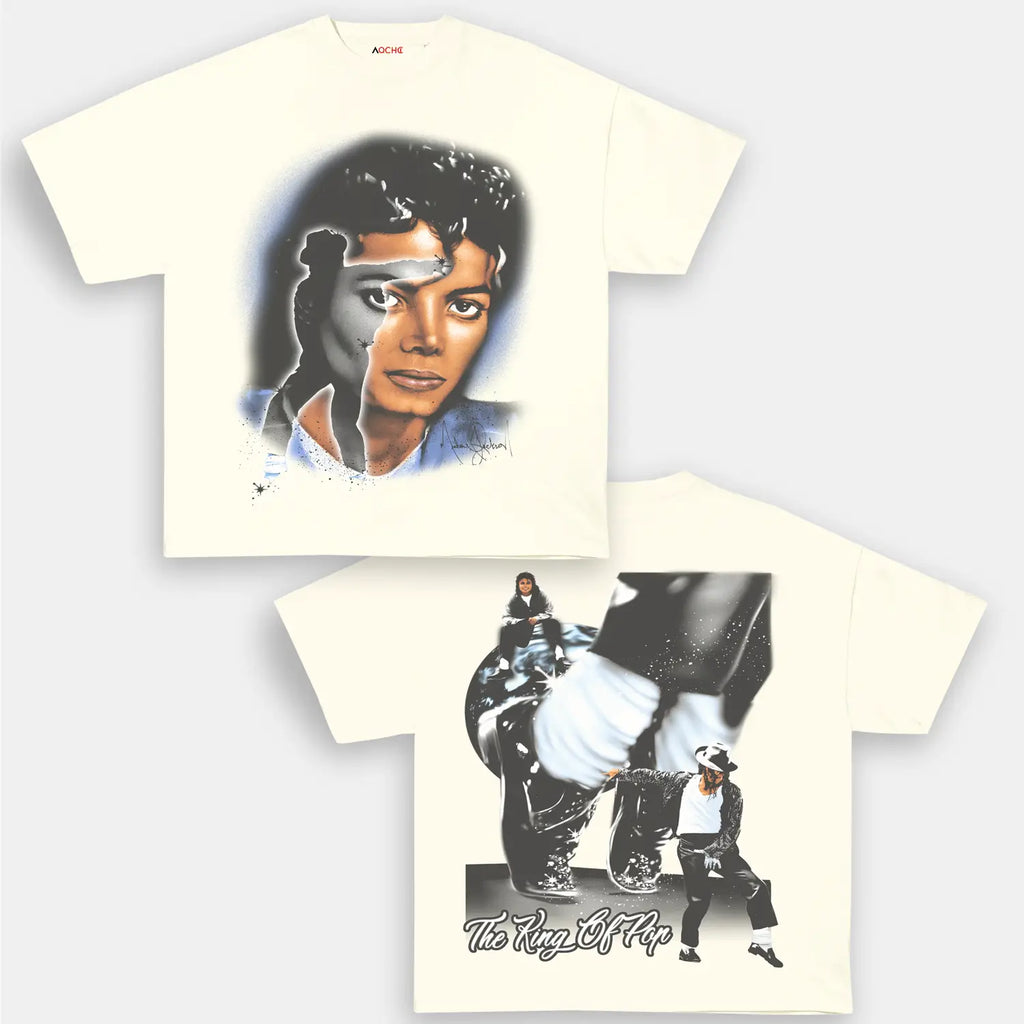 AQCHIC MJ KING OF POP Unisex Graphic Heavyweight Cotton Shirt