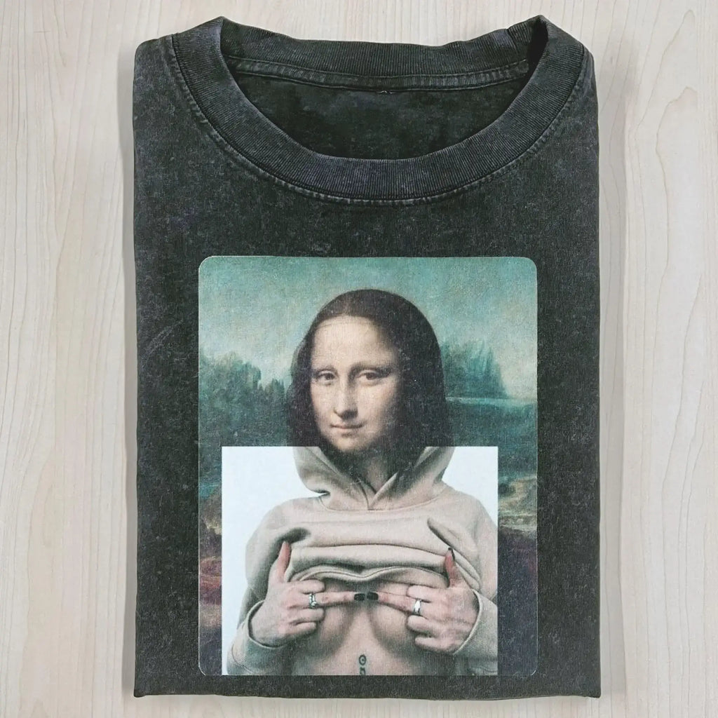 AQCHIC Mona Lisa 2.0 Unisex Graphic Heavyweight Cotton Shirt