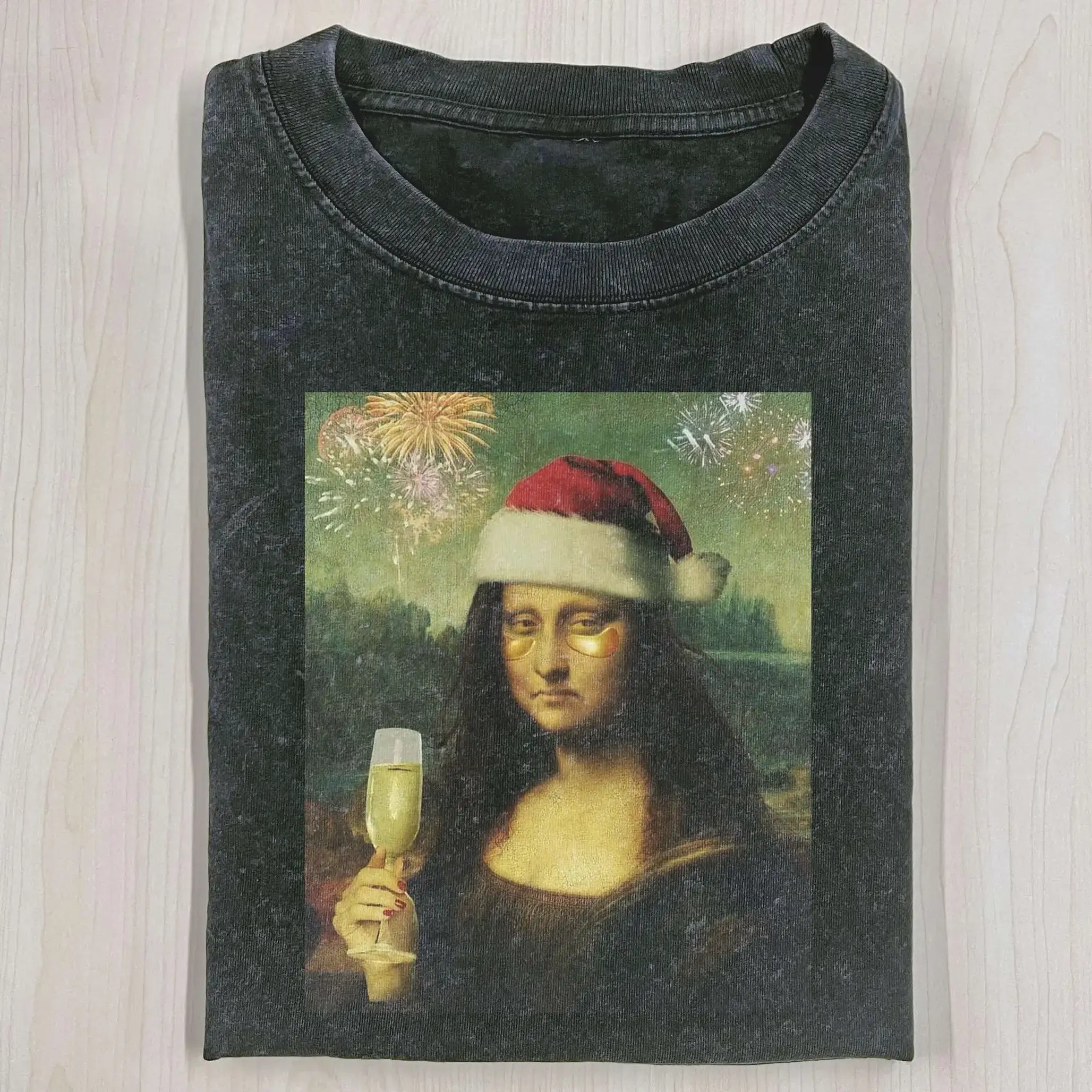 AQCHIC Mona Lisa 3.0 Unisex Graphic Heavyweight Cotton Shirt