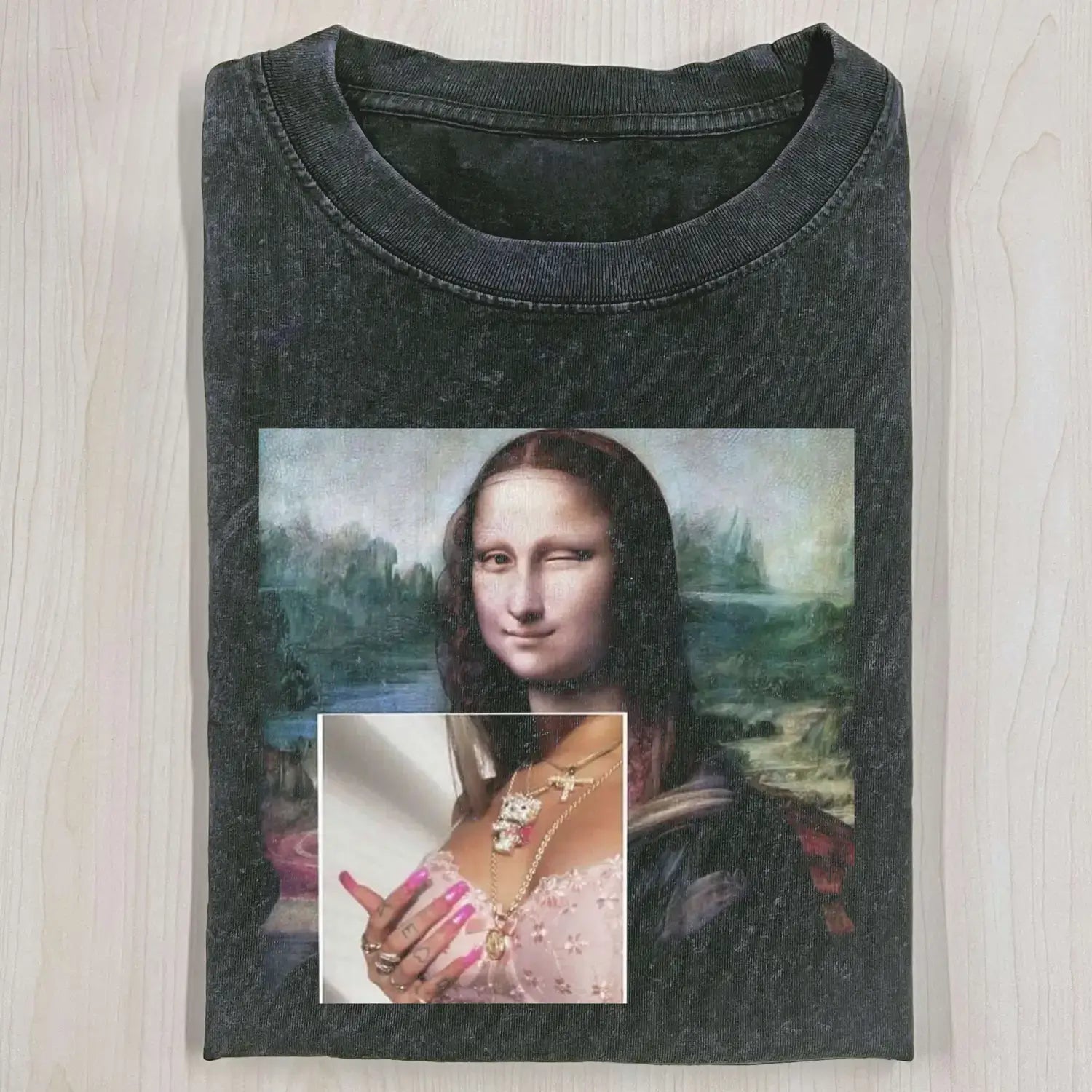 AQCHIC MONA LISA 4.0 Unisex Graphic Heavyweight Cotton Shirt