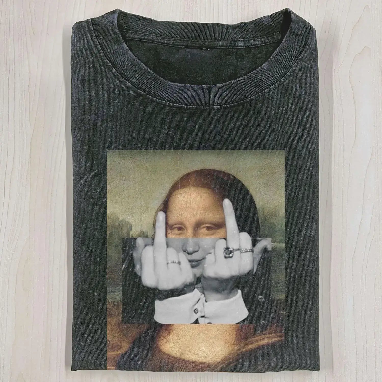 AQCHIC Mona Lisa Unisex Graphic Heavyweight Cotton Shirt