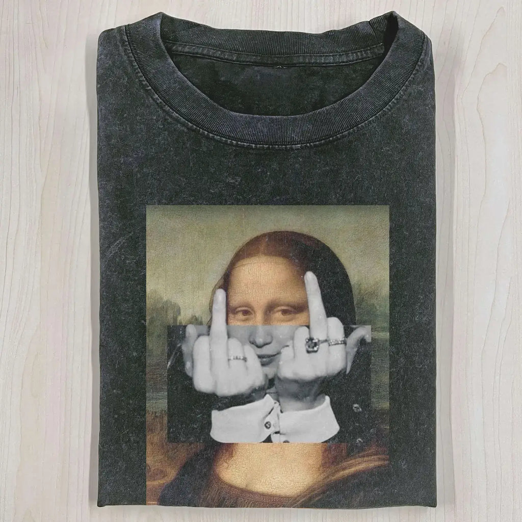 AQCHIC Mona Lisa Unisex Graphic Heavyweight Cotton Shirt