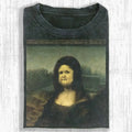 AQCHIC MONA LISA VINTAGE Unisex Graphic Heavyweight Cotton Shirt