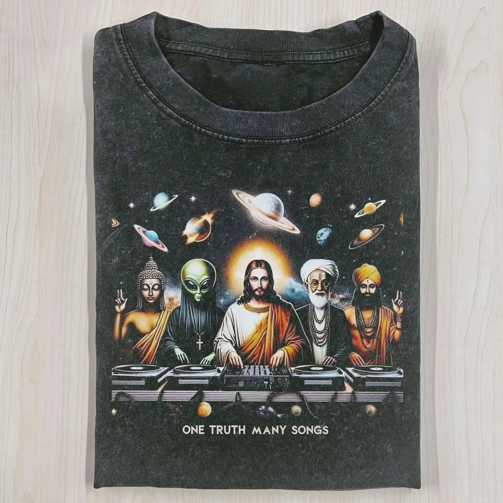 AQCHIC MUSICAL CLIMATE Unisex Graphic Heavyweight Cotton Shirt