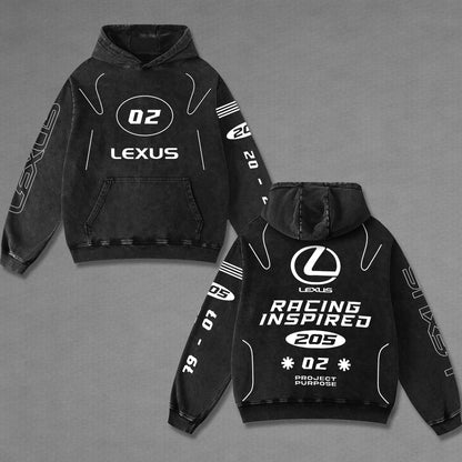 Lexus 205 Biker Hoodie Washed Vintage MotoGP Racing Streetwear, Motorcycle Graphic Hoodie Unisex, Designe – image 1