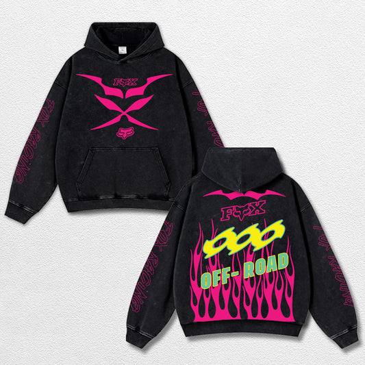 Retro Fox Racing Off Road Washed Hoodie MotoGP World Champion Enthusiast Apparel Streetwear Racing Team S – image 1