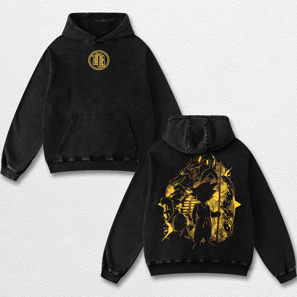 Retro Kid Son GoKu - Dragon Ball Z Oversize Lightweight Acid Washed Hoodie Sweatshirt Tee, Anime Graphic  – image 2