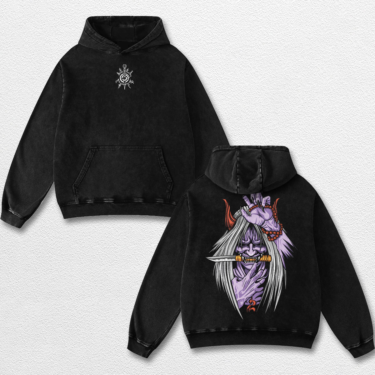 Retro Minato Reaper Death Seal - Naruto Oversize Lightweight Acid Washed Hoodie Sweatshirt Tee, Anime Gra – image 2