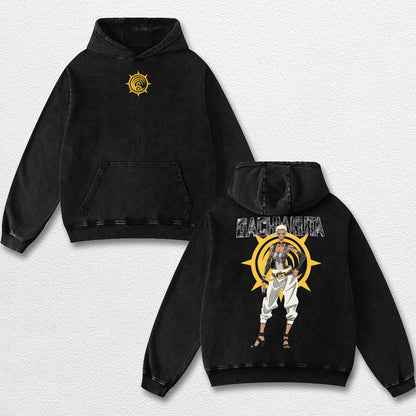 Retro Semiu Grier - Gachiakuta Oversize Lightweight Acid Washed Hoodie Sweatshirt Tee, Anime Graphic Desi – image 1