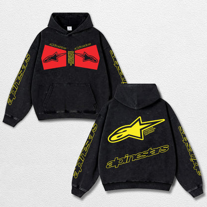 Retro Alpinestars Racing Washed Hoodie MotoGP World Champion Enthusiast Apparel Streetwear Racing Team Su – image 1
