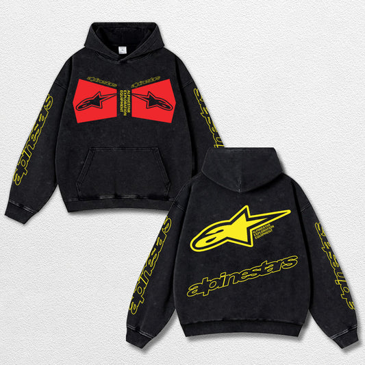 Retro Alpinestars Racing Washed Hoodie MotoGP World Champion Enthusiast Apparel Streetwear Racing Team Su – image 1