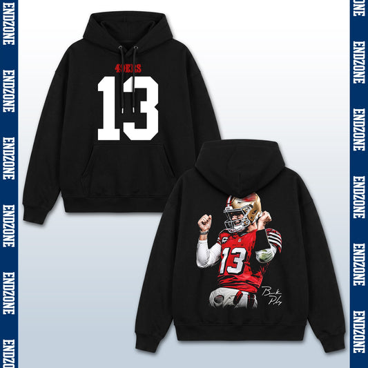 Brock Purdy San Francisco 49ers #13 Vintage Graphic Hoodie Sweatshirt T-Shirt, NFL Football Sea – Black