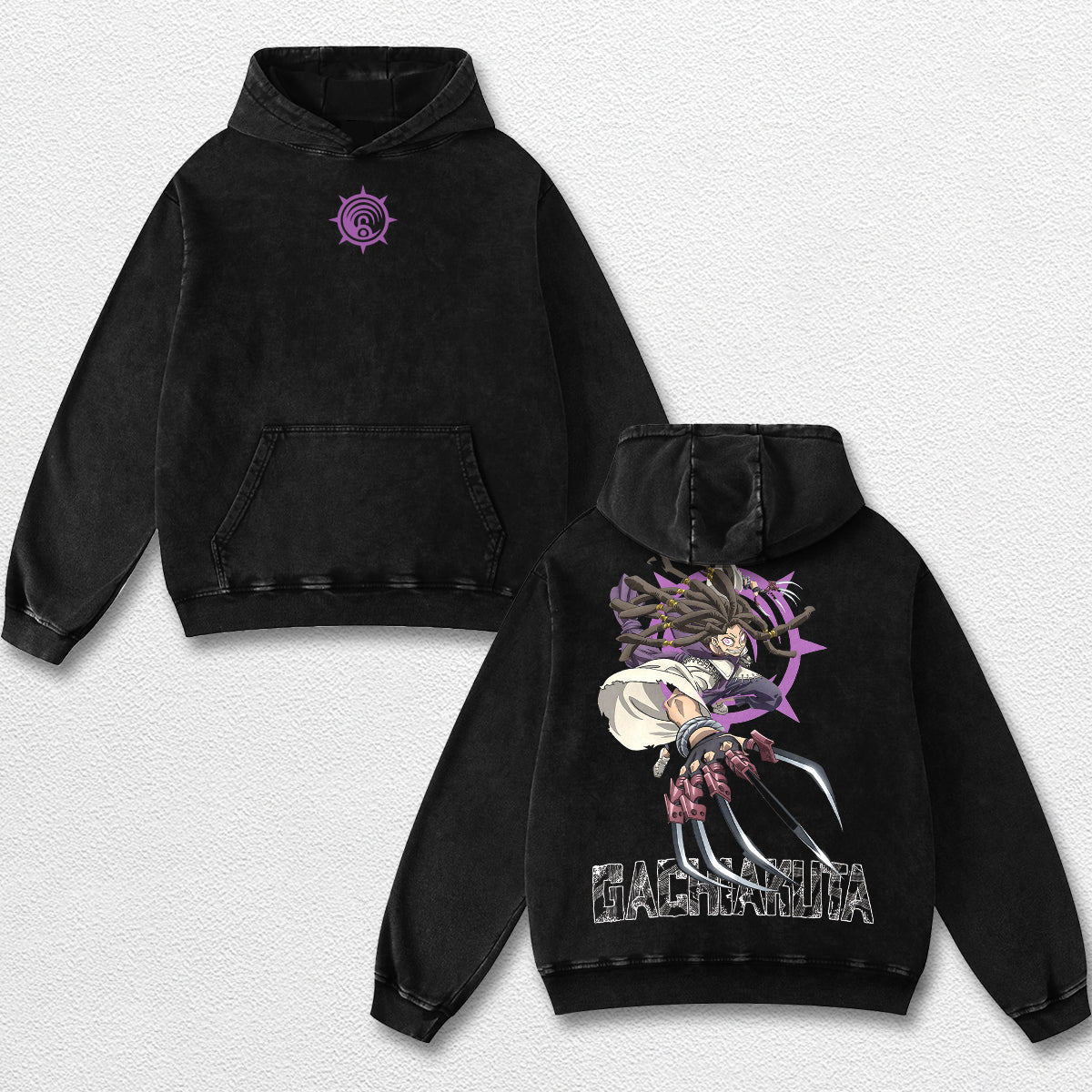 Retro Jabber - Gachiakuta Oversize Lightweight Acid Washed Hoodie Sweatshirt Tee, Anime Graphic Design Un – image 2