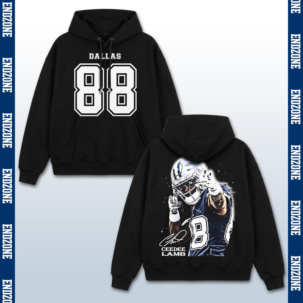 CeeDee Lamb Dallas Cowboys #88 Pointing Gesture Vintage Graphic Hoodie Sweatshirt T-Shirt, NFL  – Black