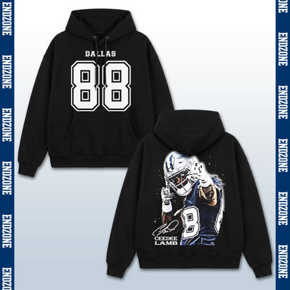CeeDee Lamb Dallas Cowboys #88 Pointing Gesture Vintage Graphic Hoodie Sweatshirt T-Shirt, NFL  – Black