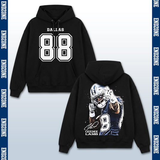 CeeDee Lamb Dallas Cowboys #88 Pointing Gesture Vintage Graphic Hoodie Sweatshirt T-Shirt, NFL  – Black