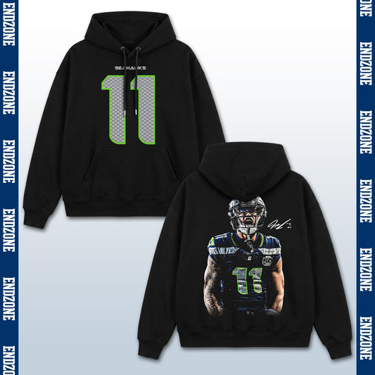 Jaxon Smith-Njigba Seattle Seahawks #11 Yelling Celebration Vintage Graphic Hoodie Sweatshirt T – Black