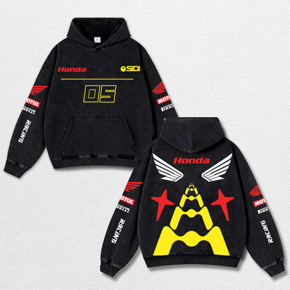 Retro Honda 05 Racing Washed Hoodie MotoGP World Champion Enthusiast Apparel Streetwear Racing Team Super – image 1