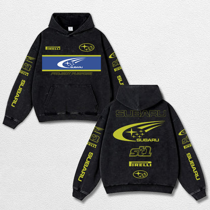 Retro Subaru ST1 Racing Washed Hoodie Fomula 1 World Champion Enthusiast Apparel Streetwear Racing Team S – image 1