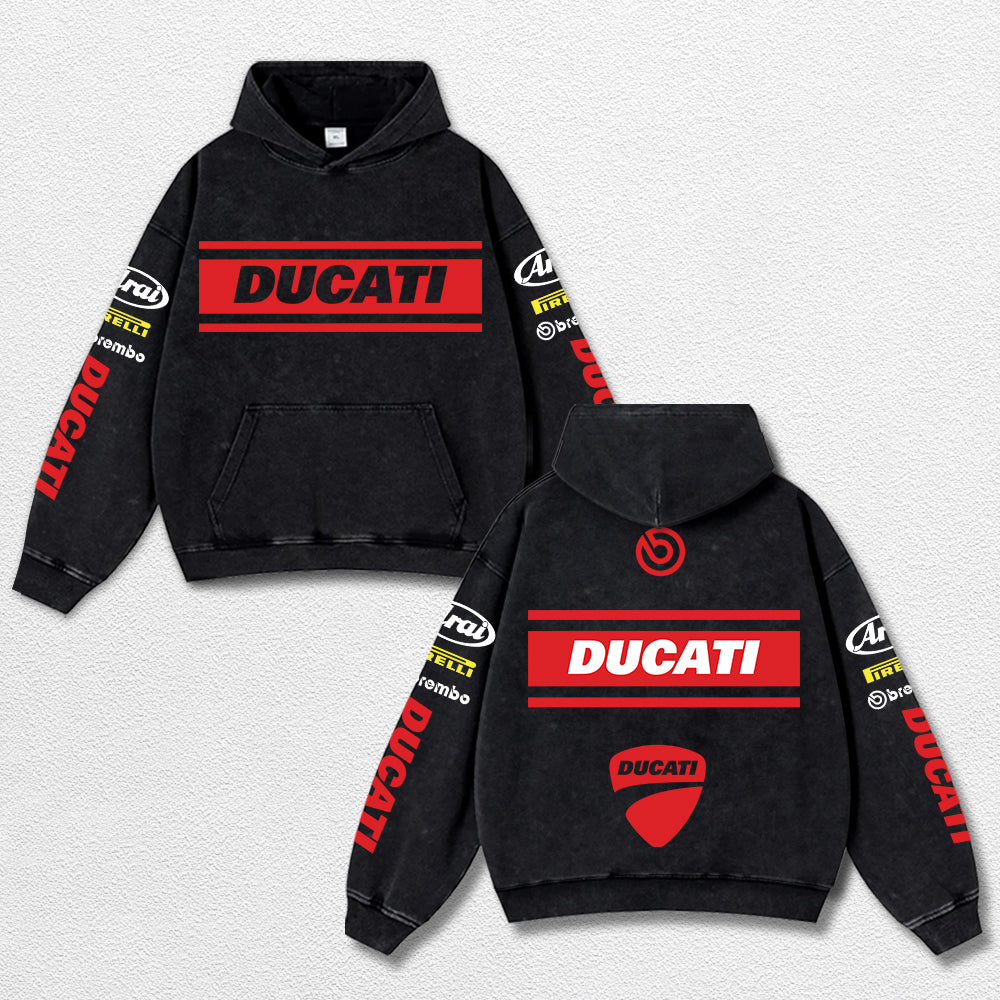 Retro Brembo Ducati Racing Washed Hoodie MotoGP World Champion Enthusiast Apparel Streetwear Racing Team  – image 1