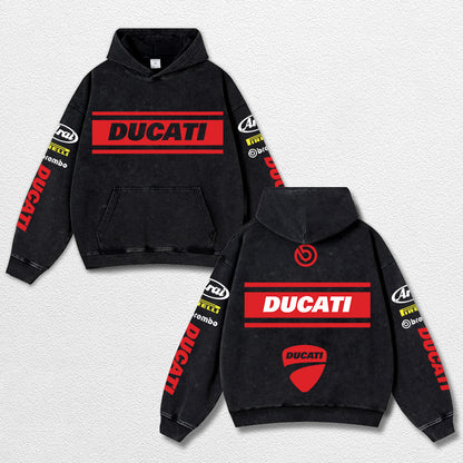 Retro Brembo Ducati Racing Washed Hoodie MotoGP World Champion Enthusiast Apparel Streetwear Racing Team  – image 1
