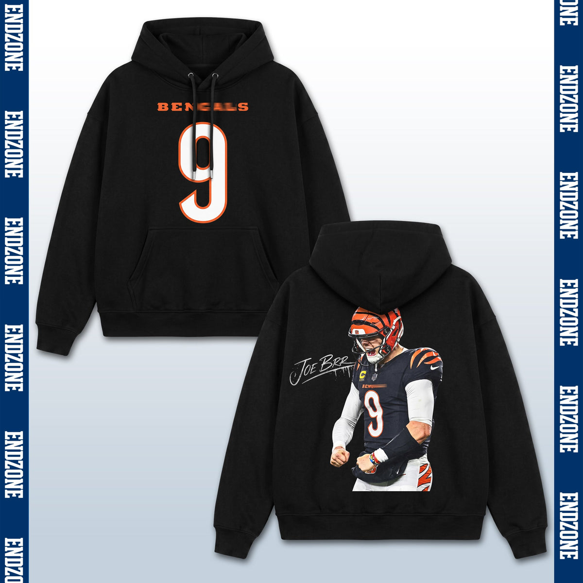 Joe Burrow Cincinnati Bengals #9 Flex Celebration Vintage Graphic Hoodie Sweatshirt T-Shirt, NF – Black