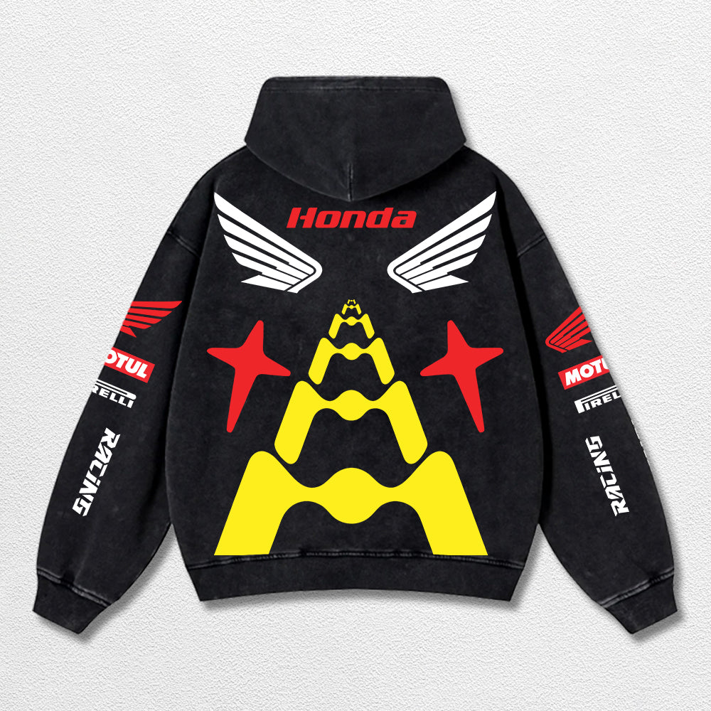 Retro Honda 05 Racing Washed Hoodie MotoGP World Champion Enthusiast Apparel Streetwear Racing Team Super – image 2