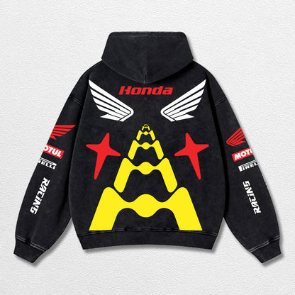 Retro Honda 05 Racing Washed Hoodie MotoGP World Champion Enthusiast Apparel Streetwear Racing Team Super – image 2