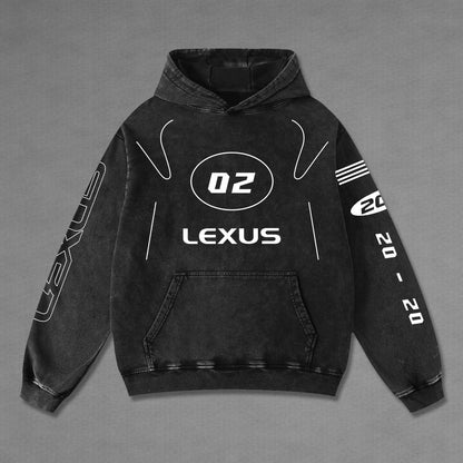 Lexus 205 Biker Hoodie Washed Vintage MotoGP Racing Streetwear, Motorcycle Graphic Hoodie Unisex, Designe – image 2