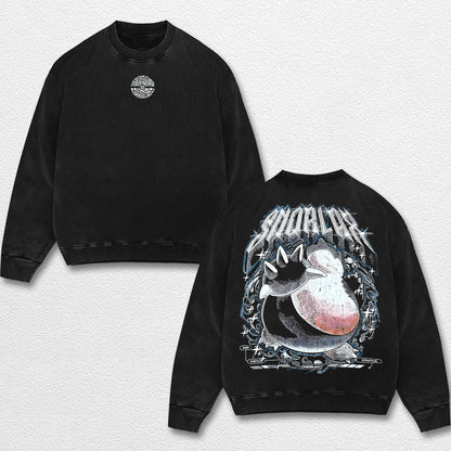 Retro Snorlax - Pokemon Oversize Lightweight Acid Washed Hoodie Sweatshirt Tee, Anime Graphic Design Unis – image 3