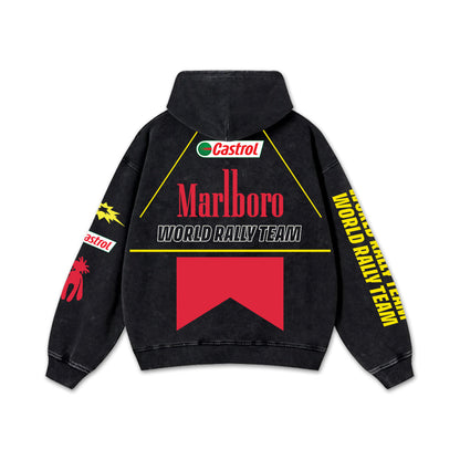 Retro Marlboro World Rally Team Racing Washed Hoodie F1 World Champion Enthusiast Apparel Streetwear Raci – image 3