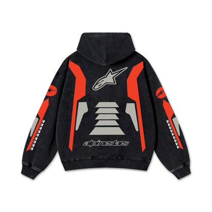 Retro Alpinestars Sport Racing Washed Hoodie MotoGP World Champion Enthusiast Apparel Streetwear Racing T – image 3
