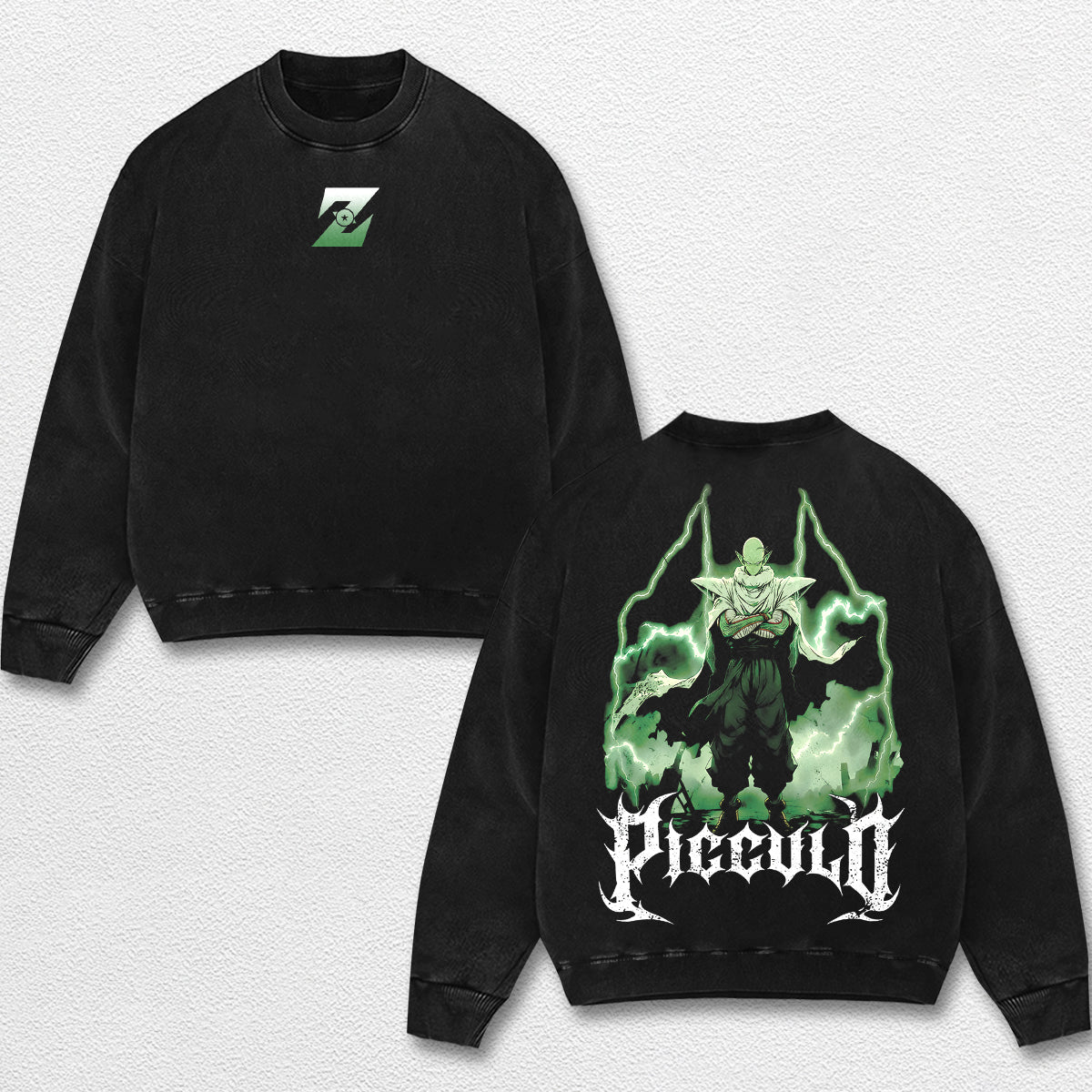 Retro Piccolo- Dragon Ball Z Oversize Lightweight Acid Washed Hoodie Sweatshirt Tee, Anime Graphic Design – image 3